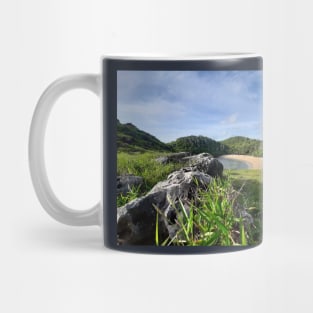 Hidden paradise lake lagoon sand beach Mug